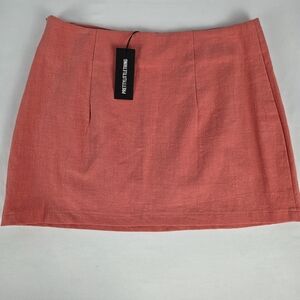 NWT Micro Mini Skirt Pretty Little Thing Woman's US Size 4 Coral Pleated